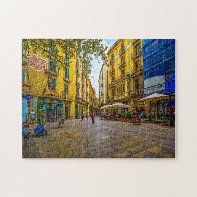 Puzzle Scène De La Rue De Barcelone. (Horizontal)