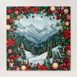 Puzzle Scène de neige de pays des merveilles d'hiver pour