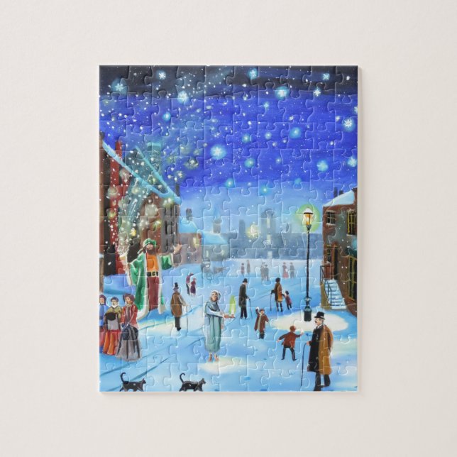 Puzzle Scène de rue de Noël Carol Scrooge (Vertical)