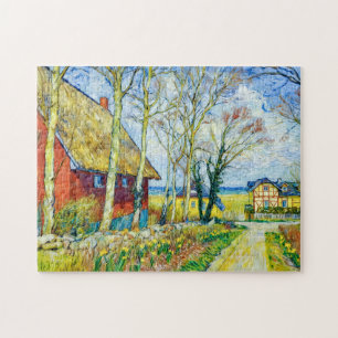 Puzzle Scène de village impressionniste à Ahrenshoop sur 