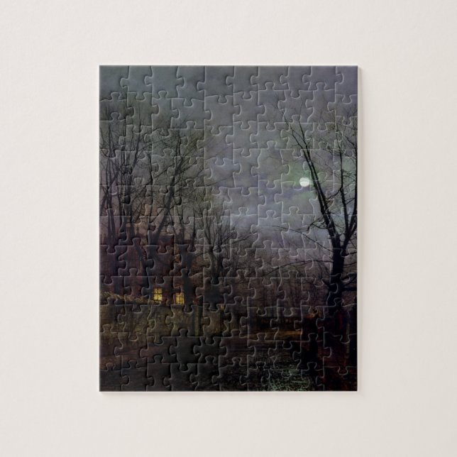 Puzzle Scène éclairée par la lune de rue, 1882 (huile sur (Vertical)