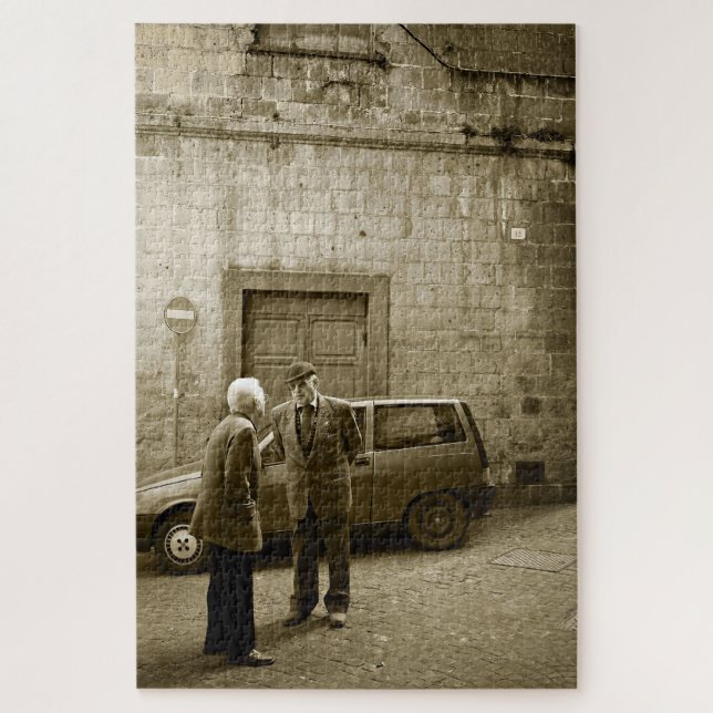 Puzzle Scène italienne de rue avec de vieux hommes dans (Vertical)