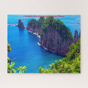 Puzzle Scène maritime Samoa américaines. Vœux de Noël