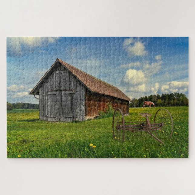 Puzzle Scène rurale avec Shed (Horizontal)