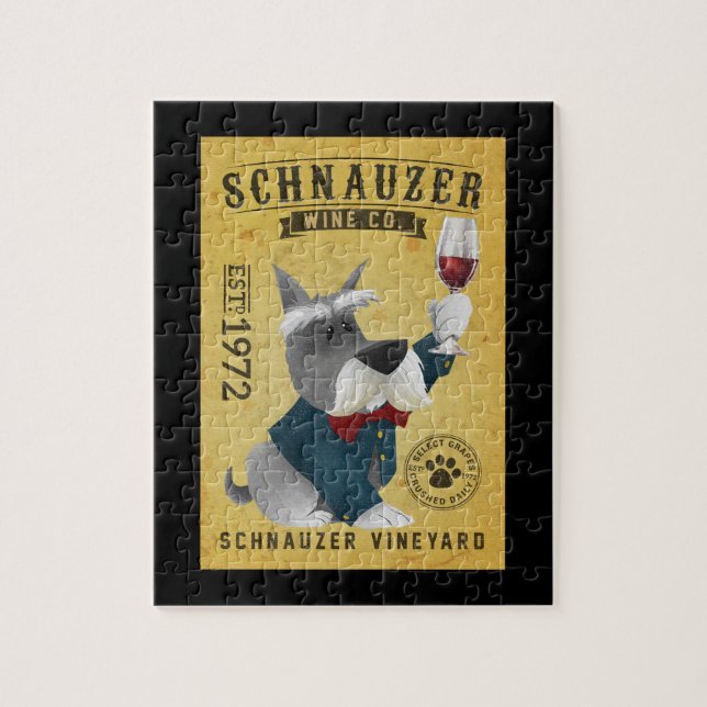 Puzzle Schnauzer Chien Vin Funny Schnauzer Amoureux des c (Vertical)