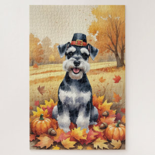 Puzzle Schnauzer dans l'art de remerciement des feuilles