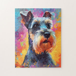 Puzzle Schnauzer miniature coloré