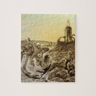 Puzzle Science-fiction vintage aliens construction de pla