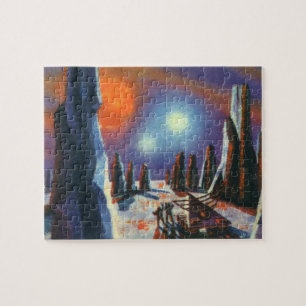 Puzzle Science Fiction vintage Planète étrangère avec Ali