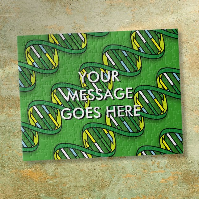 Puzzle Science médicale ADN vert personnalisée (Personalized Green DNA Medical Science Jigsaw Puzzle)