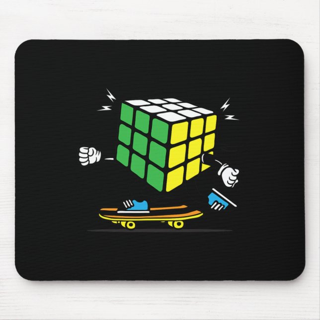Puzzle Sciences Cube Skateboard Kawaii Skater Funn Mouse Pad (Front)