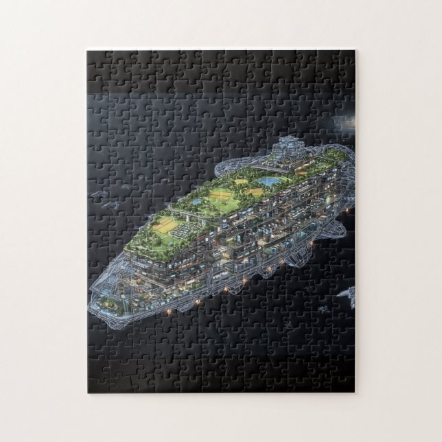 Puzzle Scifi Space Cruiser Art intérieur (Vertical)