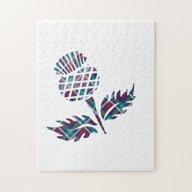 Puzzle Scotland Cadeaux Scottish Thistle Tartan Plaid Cad (Vertical)