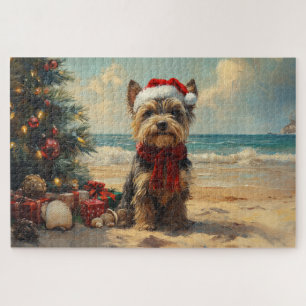 Puzzle Scottish Terrier Dog Christmas Vintage Beach