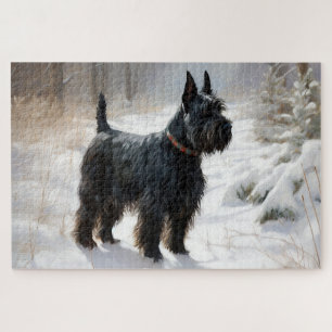 Puzzle Scottish Terrier Laisser Il Neige Noël