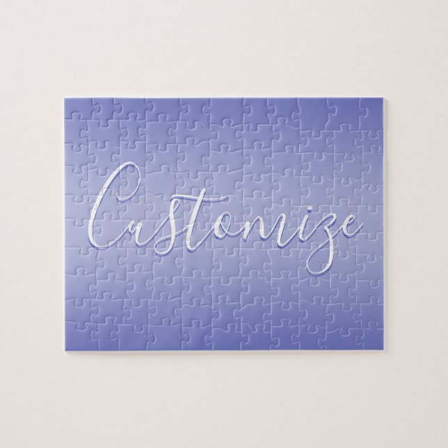 Puzzle Script cursif modifiable | Violet blanc et violet (Horizontal)