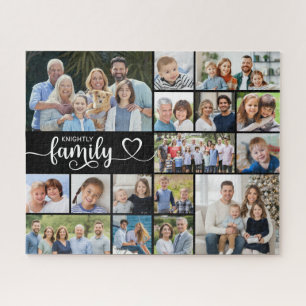 Puzzle Script moderne FAMILLE 16 Photo Collage de votre c