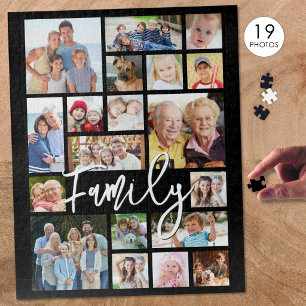 Puzzle Script moderne FAMILLE 19 Photo Collage Couleur pe
