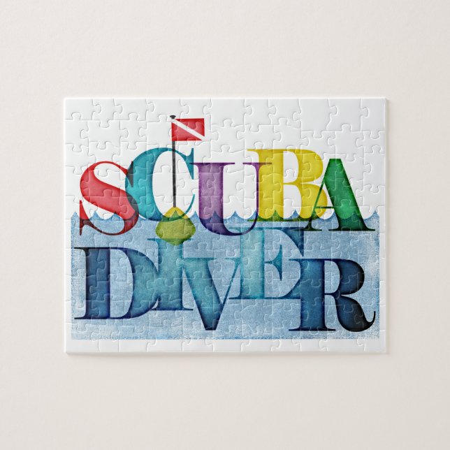 Puzzle Scuba diver colorful scuba diving (Horizontal)