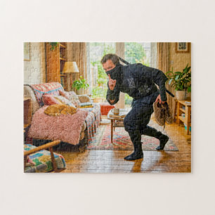 Puzzle Se faufiler devant un chat endormi
