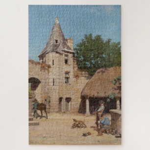 Puzzle Se préparer à la chasse (scène médiévale)