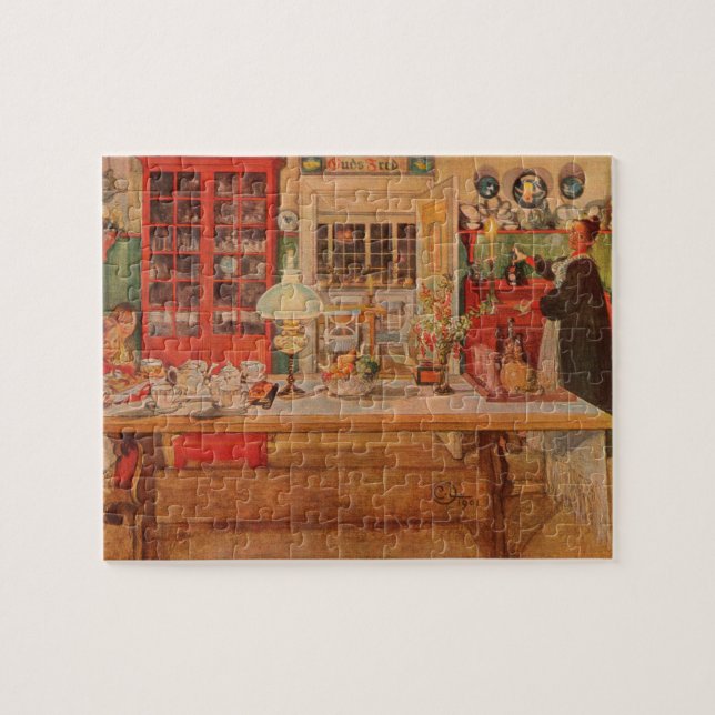 Puzzle Se préparer pour un jeu de cartes par Carl Larsson (Horizontal)
