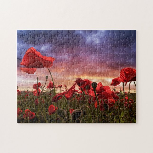 Puzzle Se rappeler le champ de | des pavots (Horizontal)