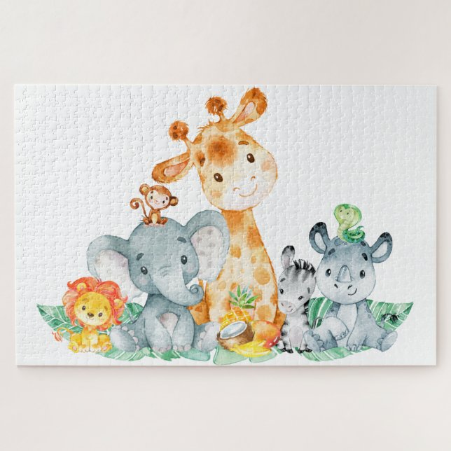Puzzle Sea Green Watercolor Cute (Horizontal)