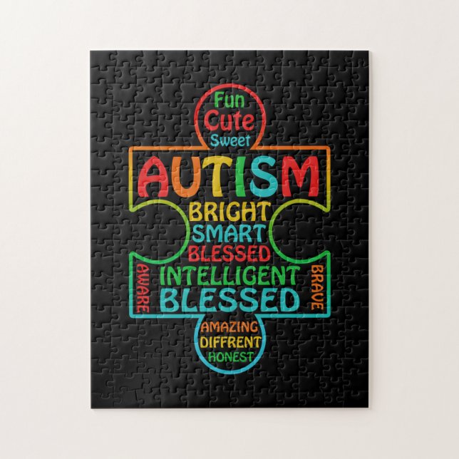 Puzzle Sensibilisation sur l'autisme Coeur béni (Vertical)