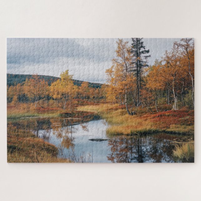 Puzzle Sérénade d'automne Réflexions de Ruska finlandais (Horizontal)