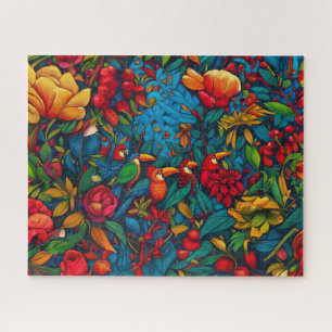Puzzle Serenade de la jungle dans une mer de fleurs
