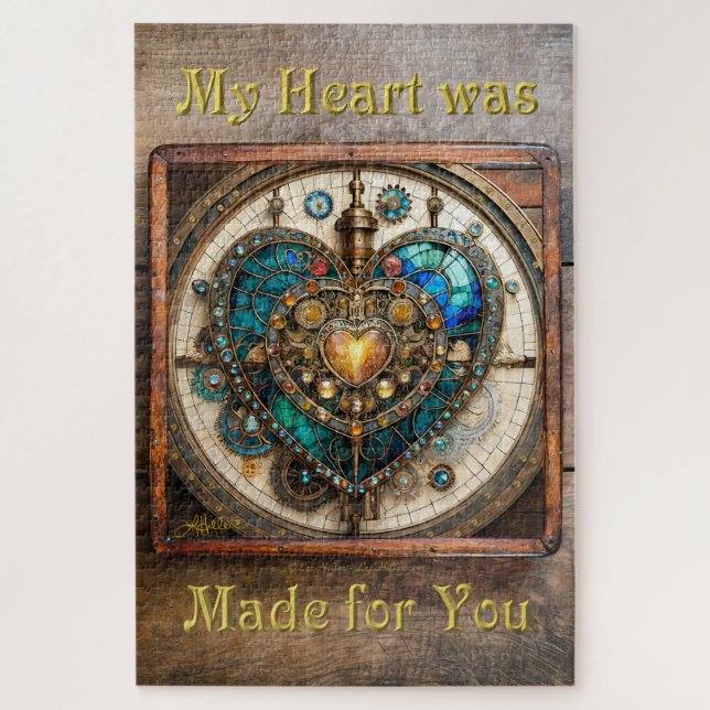 Puzzle Série Coeur en verre doré Steampunk Steampunk (Vertical)