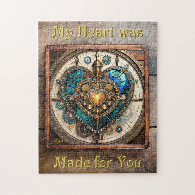 Puzzle Série Coeur en verre doré Steampunk Steampunk (Vertical)