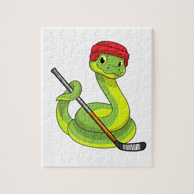 Puzzle Serpent au hockey sur glace avec bâton de hockey s (Vertical)