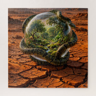 Puzzle Serpent & l'Orbe d'Eden Paysage Surréaliste de Rêv