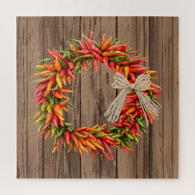 Puzzle Serre Ristra Wreath du sud-ouest du Chili en bois  (Vertical)