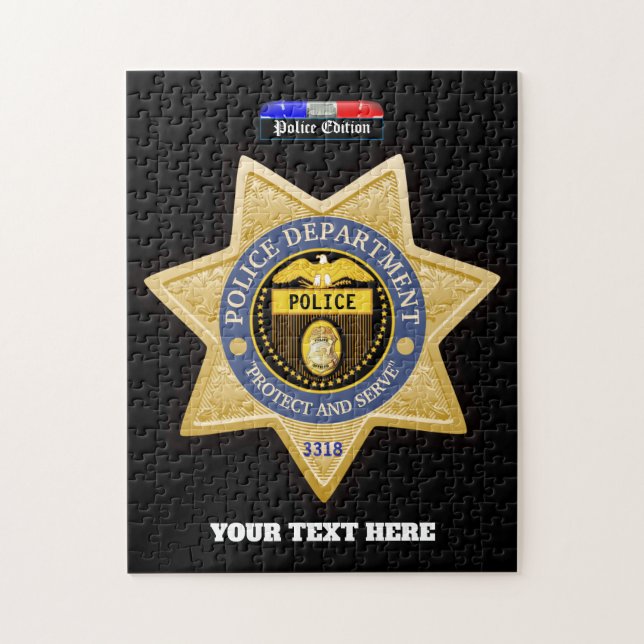 Puzzle Service de police personnalisé (Vertical)