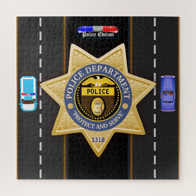 Puzzle Service de police personnalisé (Vertical)
