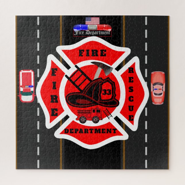 Puzzle Service d'incendie personnalisé (Vertical)