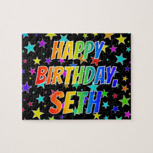 Puzzle "SETH" Prénom, Amusant "HEUREUX ANNIVERSAIRE"