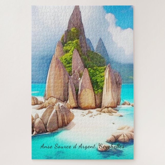 Puzzle Seychelles Beach Art Ocean Lover (Vertical)