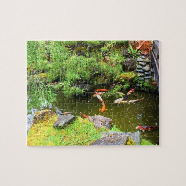 Puzzle SF Jardin japonais de thé Koi Pond #1 Jigsaw Puzzl (Horizontal)