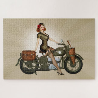 Puzzle Sgt Davidson Armée Moto Pinup