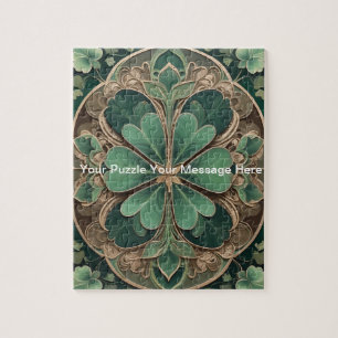 Puzzle Shamrock vert Mandala