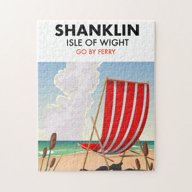 Puzzle Shanklin Beach est l'île de l'affiche de voyage po (Vertical)