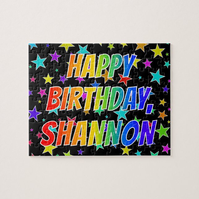 Puzzle "SHANNON" Prénom, Amusant "HEUREUX ANNIVERSAIRE" (Horizontal)
