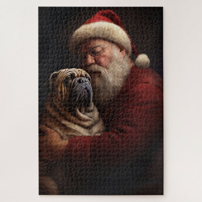 Puzzle Shar Pei avec Noël Festif du Père Noël (Vertical)