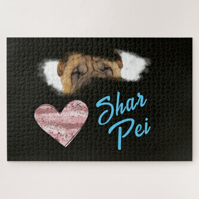 Puzzle Shar Pei Eyes couleur solide 1000 pièce (Horizontal)