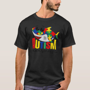 Puzzle Shark Mom Autism Childrent Autism Awareness T-Shirt