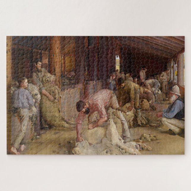 Puzzle Shear the Rams (Australian Art) (Tom Roberts) (Horizontal)